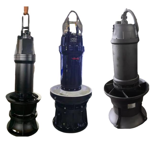 Submersible axial flow and mixed flow pumps