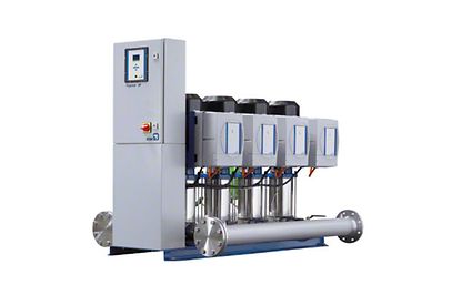 Pressure booster system: Package system with four variable speed pumps, ready for installation