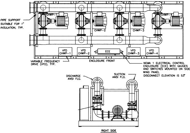 large variable-speed secondary pumping system